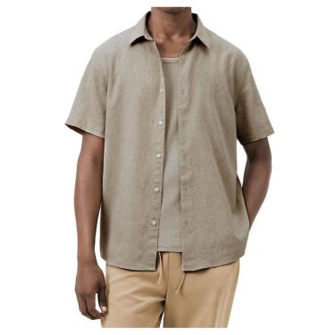 Imagem de Camisa Masculina Hering MC Slim Linho Bege - LZ471ASI-Masculino