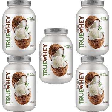 Imagem de Kit 5X True Whey Protein Hidrolisado e Isolado - 837g Coconut Ice Cream - True Source-Masculino