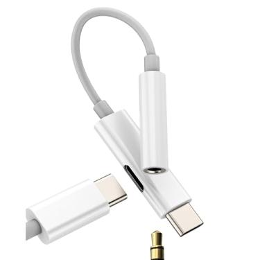 Imagem de Adaptador USB C para auxiliar conector de 3,5 mm divisor de carregador de fone de ouvido para iPhone 16 15 Pro Max para Apple compatível com Samsung Galaxy S23 Ultra tipo C cabo de áudio para fone de