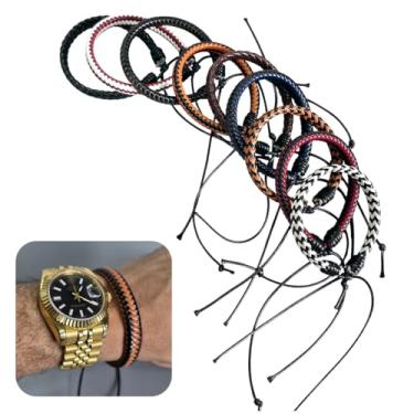 Imagem de Pulseira Bracelete Ajustável em Couro Trançado Estilo Peruano Multicores Design Artesanal (04)