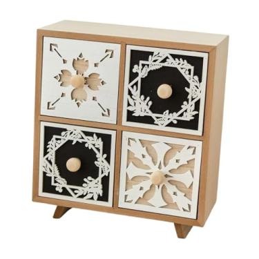 Imagem de MotiveTech Organizador de mesa de madeira, caixa de armazenamento, armário para berçário, sala de estar, entrada, penteadeira, artigos de higiene pessoal, Style a