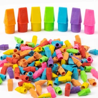 Imagem de Borrachas para lápis Pulk - borrachas para lápis Sukh pacote com 200 borrachas para crianças, sem látex, cores sortidas, borrachas para professores, estudantes, sala de aula, casa e escritório