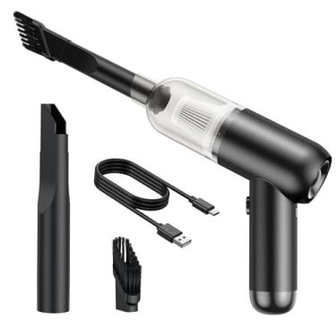 Imagem de Aspirador de pó portátil sem fio para carro com sucção potente, mini vassoura de alta potência, antipoeira, leve, fácil de segurar, espanador de ar elétrico silencioso, pequeno aspirador para casa,