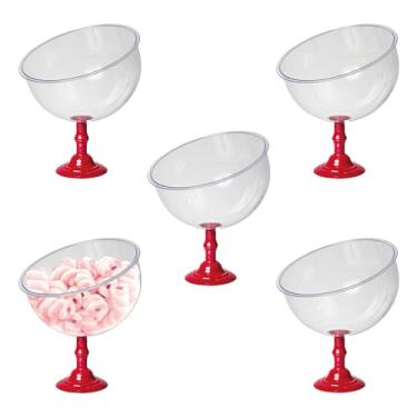 Imagem de 5 Baleiros 1,5l Taça Premium Bomboniere Acrílico Elegante (VERMELHO)