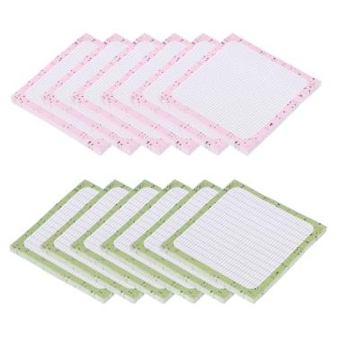 Imagem de PATIKIL Notas adesivas fofas, 7,5 x 7,5 cm, 12 blocos, 600 folhas, blocos autoadesivos post-its com linhas para sala de aula, escritório, suprimentos essenciais, verde creme/rosa creme