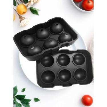 Imagem de Bandeja de gelo redonda reutilizável para 6 cavidades de silicone preta