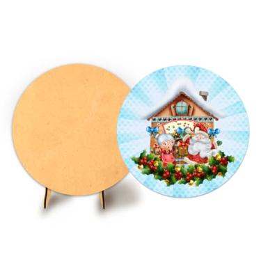 Imagem de Painel C Elastico Redondo 50cm Natal + Suporte MDF (NAT060)