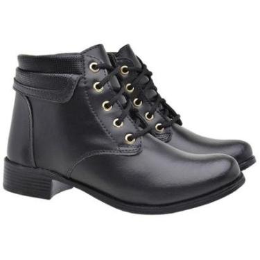 Imagem de Bota Feminina Coturno Com Salto Baixo ajustes Em Cadarços-Feminino