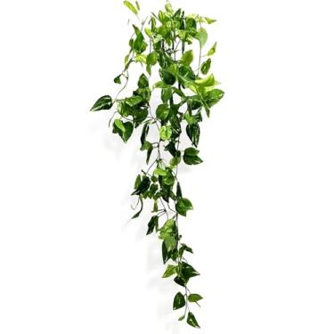 Imagem de Planta Artificial, Jiboia Artificial 90cm Vaso Espelho Decoração Moderna(Mesclada)