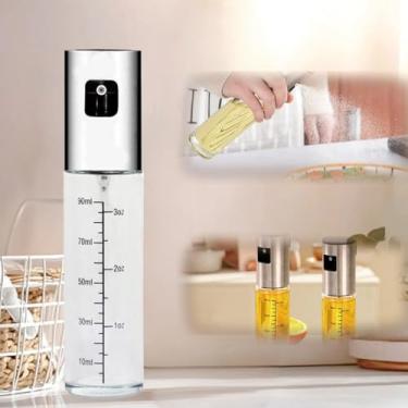 Imagem de Pulverizador de óleo de 100 ml para cozinhar, frasco dispensador de azeite de oliva para utensílios de cozinha, frascos de spray contínuo de vidro de grau alimentício com controle de porção para