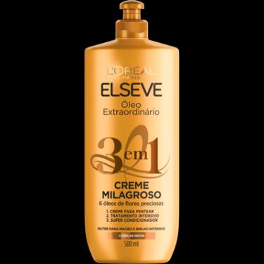 Imagem de Creme de Tratamento Nutrição 500ml Elseve Óleo Extraordinário 3 em 1 Cabelos Secos