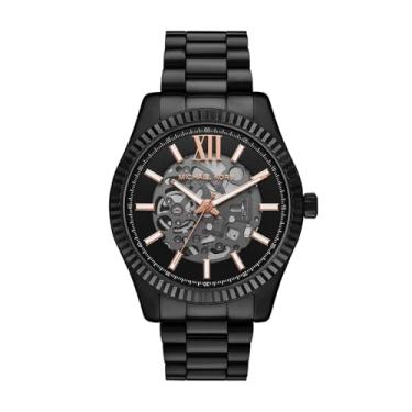 Imagem de Michael Kors Relógio masculino Lexington automático de aço inoxidável preto (modelo: MK9244)