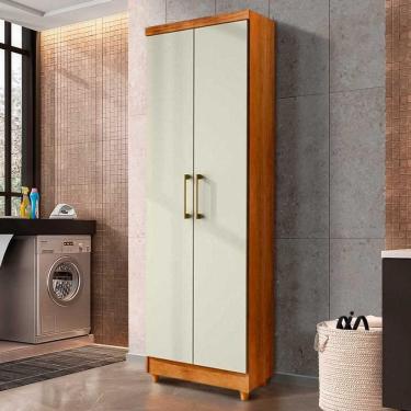 Imagem de Armário Multiuso 2 Portas 188x50 Sapateira Repleta Cedro/areia
