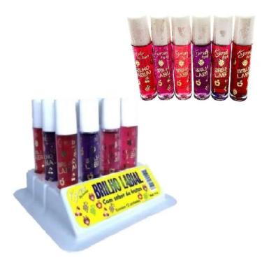 Imagem de Display 12 Gloss Brilho Labial Kyrav Sabor de Frutas Atacado