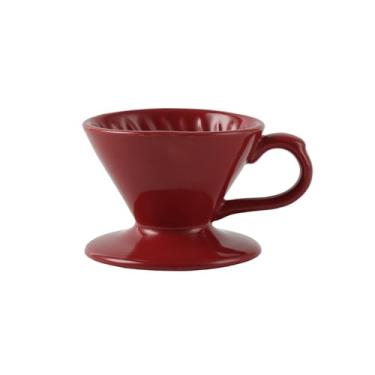 Imagem de London Pottery V60 Gotejador de café, requintado filtro de café manual de cerâmica de porcelana, adequado para servir sobre café no escritório, uso externo e doméstico (vermelho)