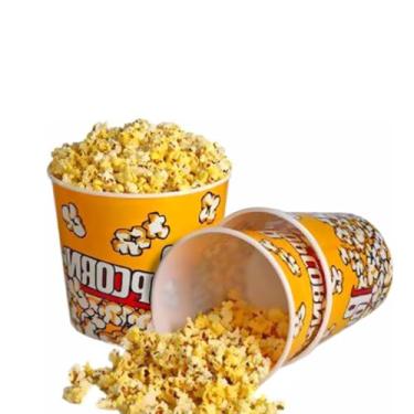 Imagem de Beetoo Pacote com 12 recipientes de pipoca, balde de pipoca de papelão 3,685 g, doces, comida, chocolate, casamento, aniversário e festa de cinema, noite de cinema (amarelo)