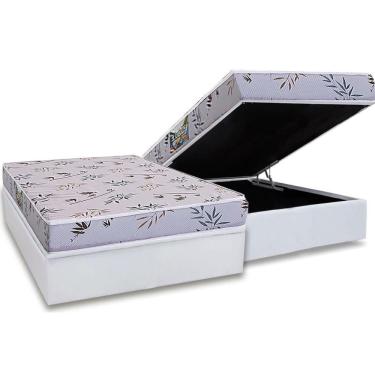 Imagem de Conjunto Box Baú Queen: Colchão Espuma Herval D28 St. Louis + Base Crc Linhão White (158x198)