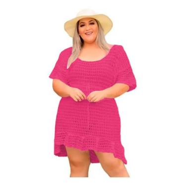 Imagem de Saída De Praia Tricot Plus Size Babado Manguinha - PLUS MESMO E DAÍ, P