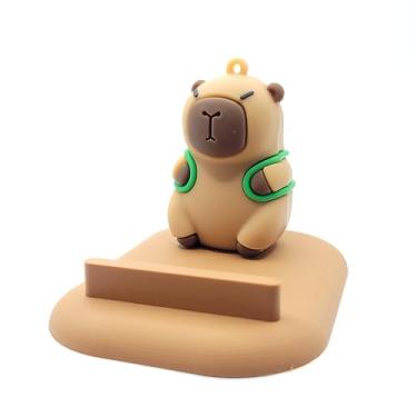 Imagem de HomeCozi Suporte de telefone Capybara – Acessório de mesa de animal fofo, suporte universal para smartphone para iPhone e Android, presente para amantes de capivara, decoração Kawaii, suporte de mesa