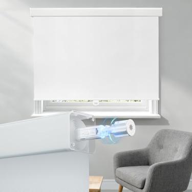 Imagem de ShadeMart Persianas blackout para janelas, persiana de rolo sem fio, branca, proteção UV, persianas para janelas de parada livre com sanefa para quarto, banheiro, escritório (71 cm L x 182 cm A)
