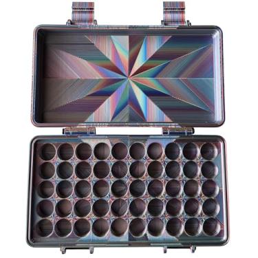 Imagem de Planitia Corp. Estojo de armazenamento de frascos impresso em 3D - Estojo de armazenamento de frascos de 3 ml à prova d'água com 50 compartimentos - capa rígida segura para congelador, óleo essencial