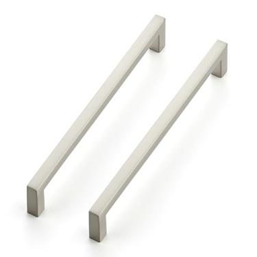 Imagem de Ravinte Pacote com 20 puxadores de gaveta de barra quadrada fina de 15 cm de centro a centro puxadores de gaveta de níquel escovado puxadores de gaveta de hardware de cozinha puxadores de armário de