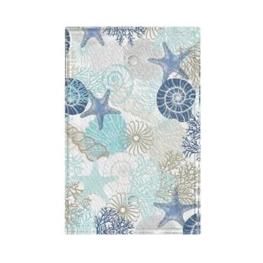 Imagem de Ujkrvesj Praia náutica litorânea oceano azul petróleo estrela do mar coral único branco decorativo interruptor de luz placas de parede placa frontal capa de interruptor para quarto, banheiro, casa