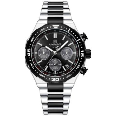 Imagem de Relógio de quartzo masculino com pulseira de aço inoxidável esportivo impermeável