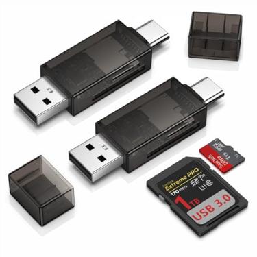 Imagem de Leitor de cartão SD Android USB C para Samsung Galaxy S25 Ultra S24 A17 A56 A36 A26 A16, pacote com 2 mini leitor de cartão micro SD USB C, adaptador de leitor de cartão de memória para iPhone 17 16