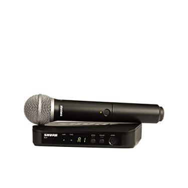 Imagem de Shure Sistema de microfone sem fio BLX24/PG58 UHF - perfeito para igreja, karaokê, vocais - vida útil da bateria de 14 horas, alcance de 91 m | Inclui microfone vocal portátil PG58, receptor de canal