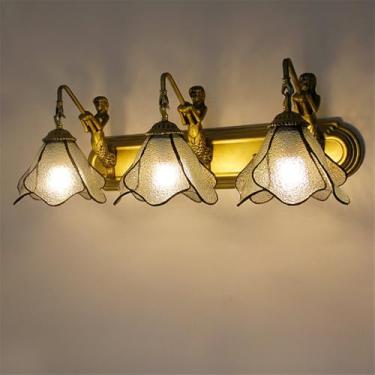 Imagem de Luminária de parede retrô americana com LED para banheiro, espelho, estilo mediterrâneo, simplicidade ideal para sala de estar, restaurante, quarto, escritório, casa de campo, hotel, café, b