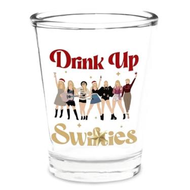 Imagem de Arsemica Copo de shot de Natal para mulheres, copo de bebida de Natal fofo para fãs, suprimentos de festa de taça de vinho de 59 ml, presentes de elefante branco Singer, Merch, copo com bico de Natal