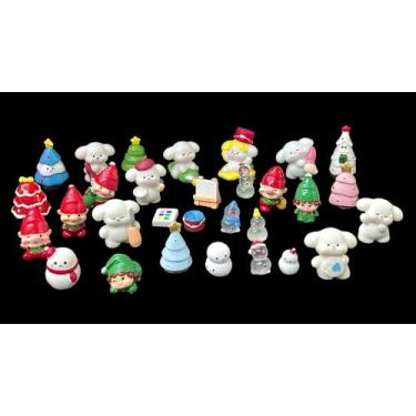 Imagem de Mini enfeites de resina de árvore de Natal, conjunto de estatuetas em miniatura de Natal, enfeites de sino de boneco de neve para fazer garrafas faça você mesmo, decoração de artesanato de paisagem