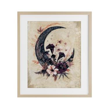Imagem de Stupell Industries Impressão emoldurada vintage lua e bétula floral sob vidro, design por Sara Culpepper, 53 x 43 cm