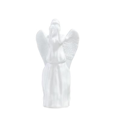 Imagem de LuckyVin Topo de árvore de Natal de anjo chorão impresso em 3D, decoração gótica exclusiva, ponta de estrela escultural para o Natal (branco)