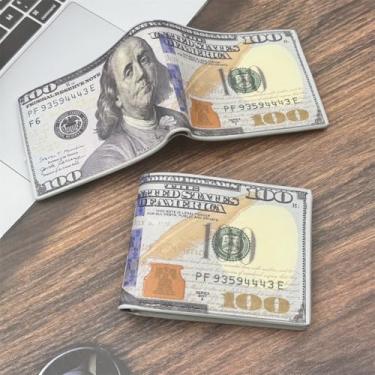 Imagem de Carteira masculina dobrável moderna, grande capacidade com vários compartimentos para cartões, porta-moedas com zíper, ideal para uso diário masculino