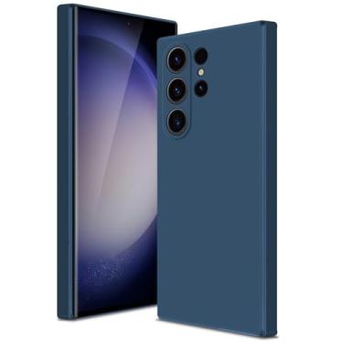 Imagem de Btstring Capa para Samsung Galaxy S23 Ultra, capa de silicone macio com proteção de câmera atualizada, capa fina à prova de choque com forro de microfibra antiarranhões, azul