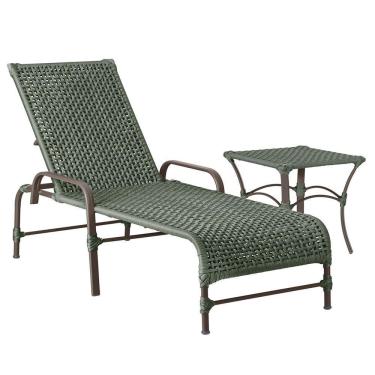 Imagem de Espreguiçadeira Catar Mesa Corda Náutica Piscina Trama Verde