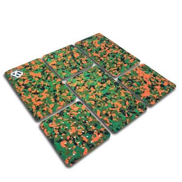 Imagem de Almofada de tração 3 peças/6 peças super forte adesivo 3M aderência máxima para todas as pranchas de surfe: Shortboard, Fish, Longboard, SUP, Skimboard - Stomp ou Deck Pad (verde camuflado)