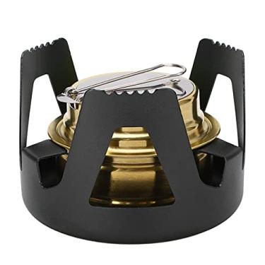 Imagem de Acouto Fogão Portátil a álcool - Fogão de Mochila Em Liga de Latão e Alumínio Com Tela de, Tampa de Controle de Fogo, Cozinha Ideal para Acampamento, Aventuras de Design Leve e à Prova de (Preto)