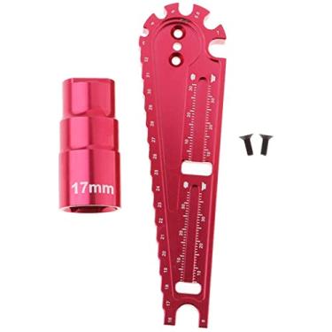 Imagem de Ferramenta de medição de parafuso e chave de altura multiuso para carro, vermelho