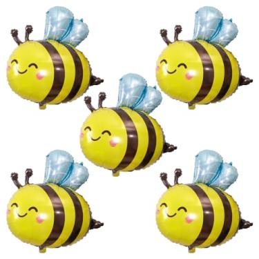 Imagem de BIMSJIA Balão de abelha amarelo e preto para chá de bebê, crianças, meninos, jardim, insetos, animais, tema de festa de aniversário, decorações 78,7 cm, 5 peças