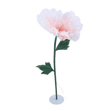 Imagem de SUNGOOYUE Flor Artificial de Peônia Elétrica Grande que Pode Ser Aberta Com Luz LED para Palco de Decoração de Festa de Casamento - Base de Ferro Premium de 5V