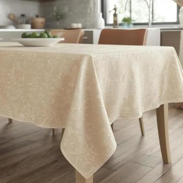 Imagem de Toalha de mesa Paris Jacquard para mesas de 4 a 10 cadeiras(Palha,1,40 x 3,20)