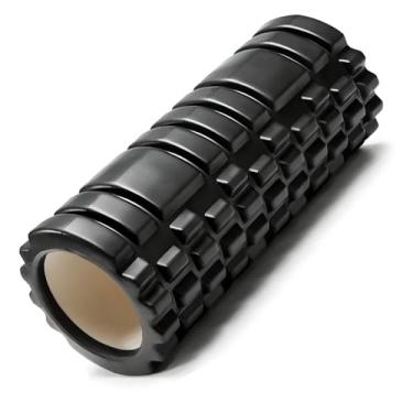 Imagem de Rolo de Liberação Miofascial 33x14 cm – Foam Roller de Alta Densidade com Núcleo em PVC, Textura 3D para Massagem e Recuperação Muscular – Yoga, Pilates, Cross Training e Fisioterapia – Preto