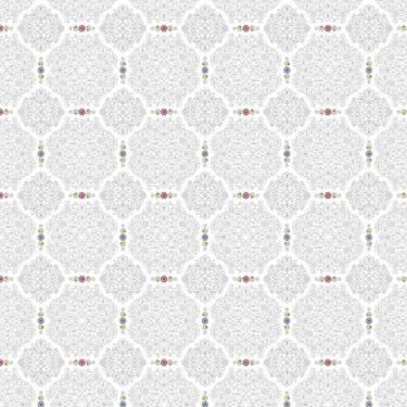 Imagem de Papel De Parede Flores Arabesco Linhas Cinza Adesivo Sala - LRP
