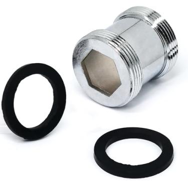 Imagem de 1 kit adaptador de aerador de torneira prata, rosca macho M22 x 1 mm para rosca macho M22, conexão de encaixe do adaptador extensor de torneira de pia de cozinha de latão (tipo estendido, M22x1mm-M22)
