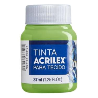 Imagem de Tinta Para Tecido Acrilex Fosca Verde Folha 37ml – Alta Cobertura, Fixação a Frio, Ideal Para Algodão Sem Goma, Customização de Roupas, Artesanato, Moda e Decoração