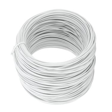 Imagem de Garosa 0,75mm 50m PVC Revestido de Ferro Galvanizado Rolo de Fio de Amarração para Barra de Reforço de Ligação e Cabos de Fibra óptica Fio de Construção à Prova de Ferrugem Cortável (WHITE)