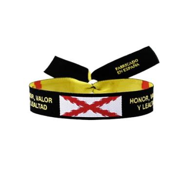 Imagem de BDM Pulseira de tecido cruz bordô, bandeira da Borgonha e Tercios espanhóis, bandeira da Espanha. Acessório unissex de orgulho histórico., One size, Antialérgico, Sem Pedra Preciosa